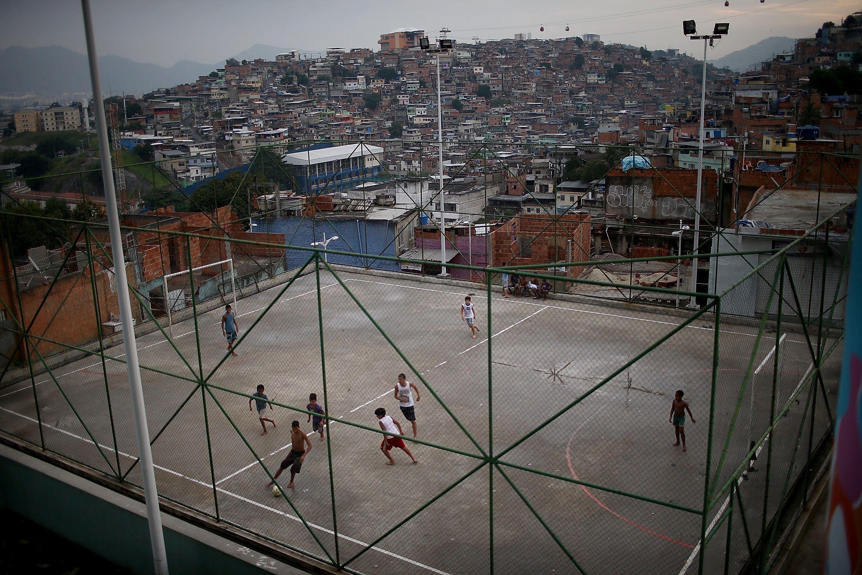 Wallpaper, city, street, vehicle, soccer, stadium, arena, favela