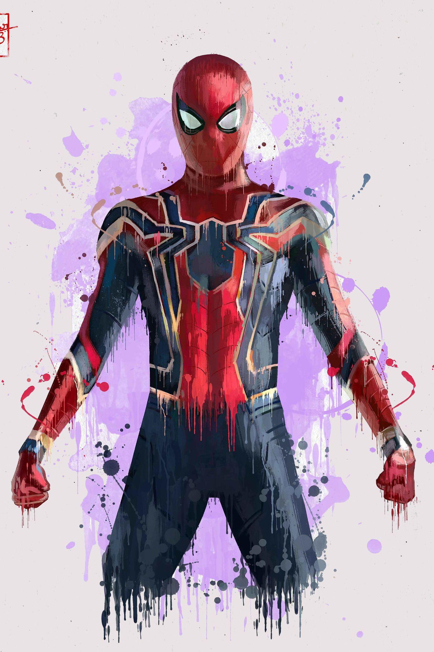 Download 1440x2880 wallpaper spiderman, minimal, avengers: infinity