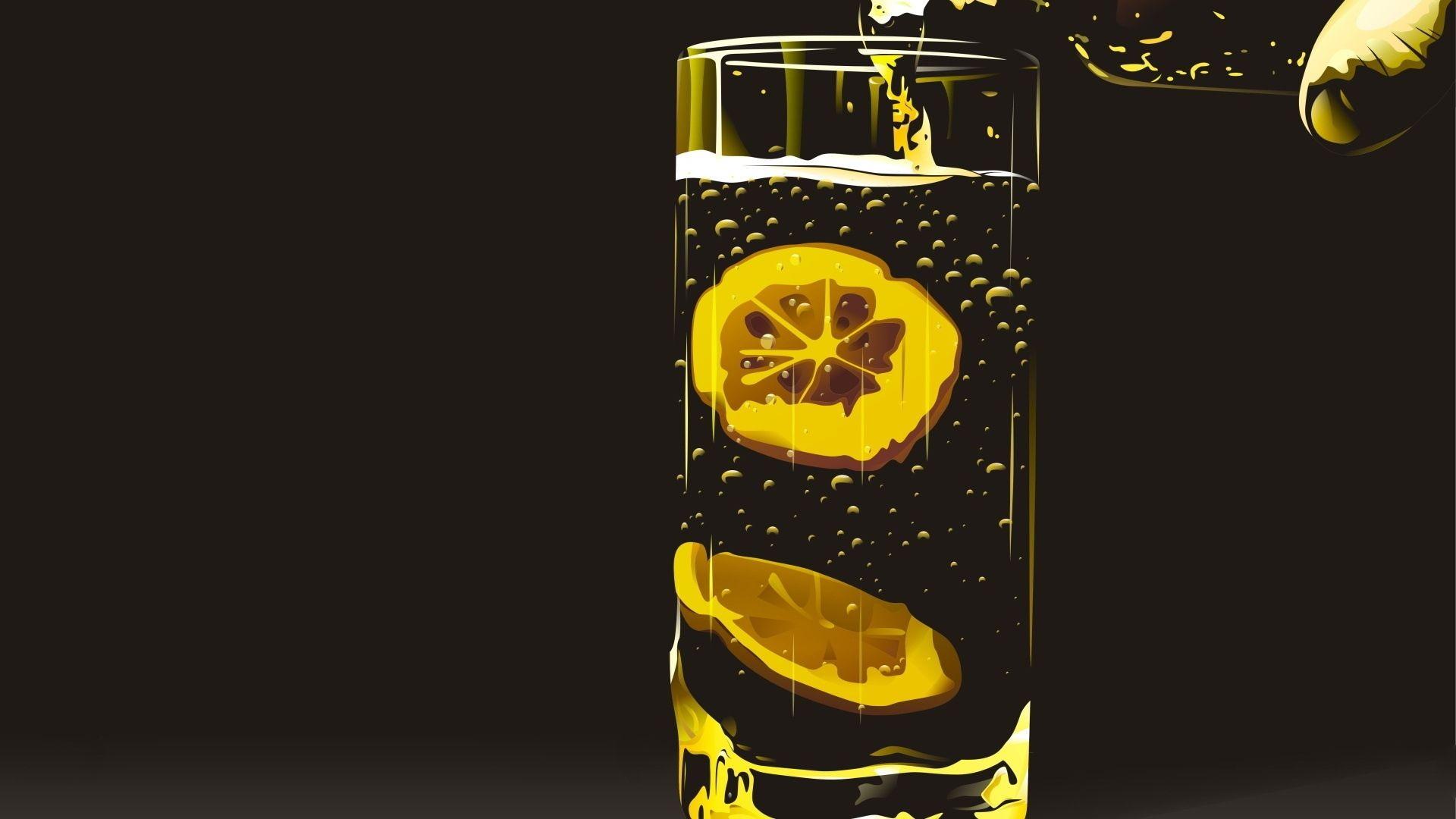 Download Wallpaper 1920x1080 glass, lemonade, lemon, drink Full HD