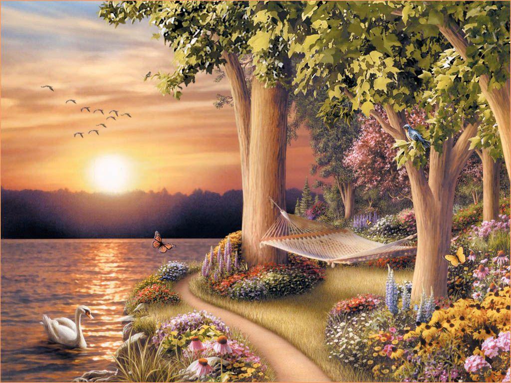 Visual Nature Oil painting Art Wallpaper