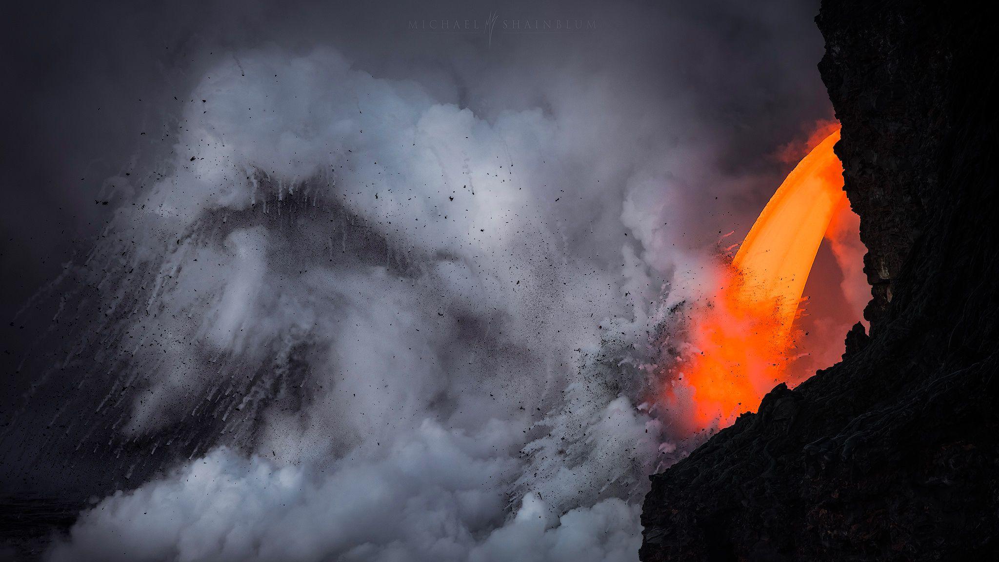 Magnificent Image of Spewing Lava in Hawaii