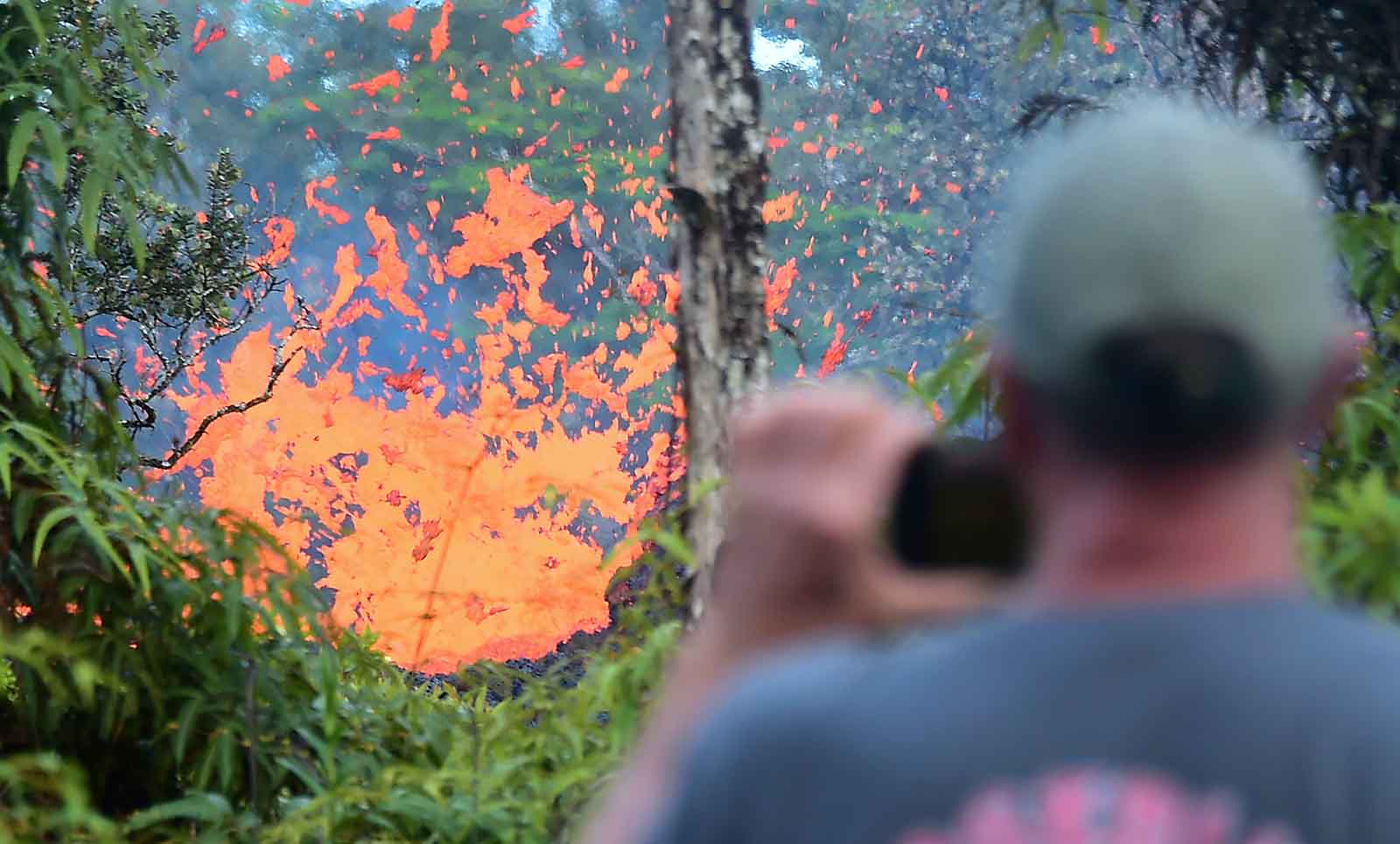 In picture: Hawaii's Kilauea volcano erupts