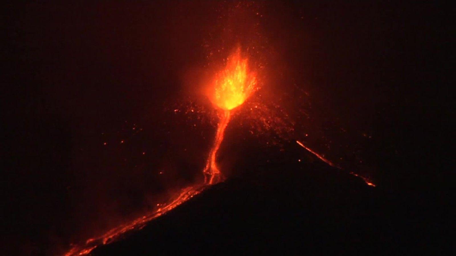 Volcano in Italy erupts in fiery display