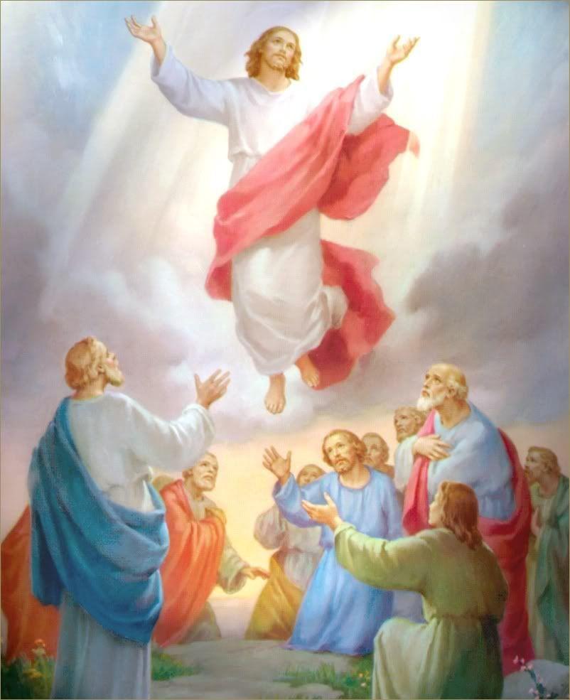 Jesus Picture Ascending To Heaven In Front Of Disciples. Jesus I