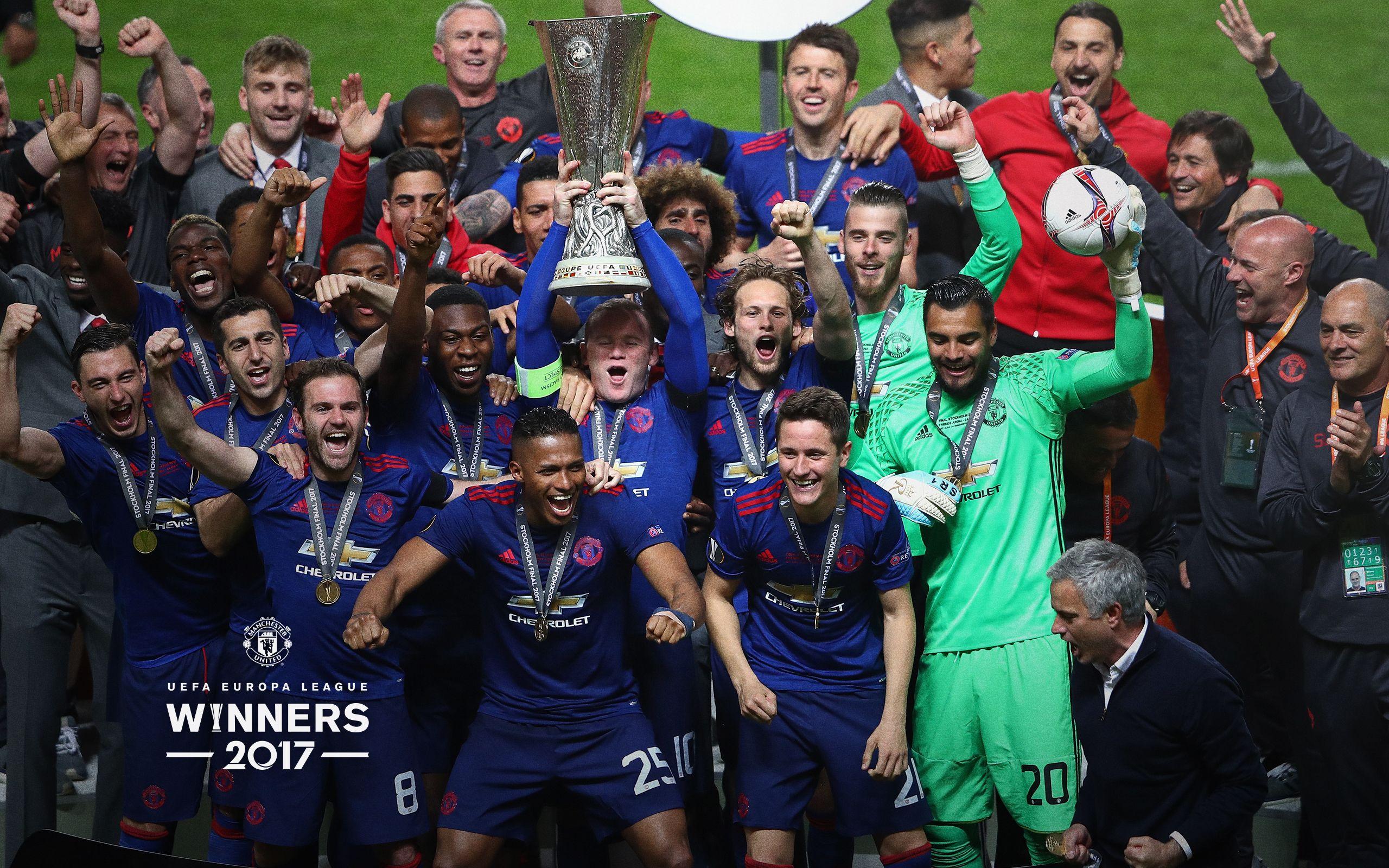 Manchester United win the UEFA Europa League Manchester