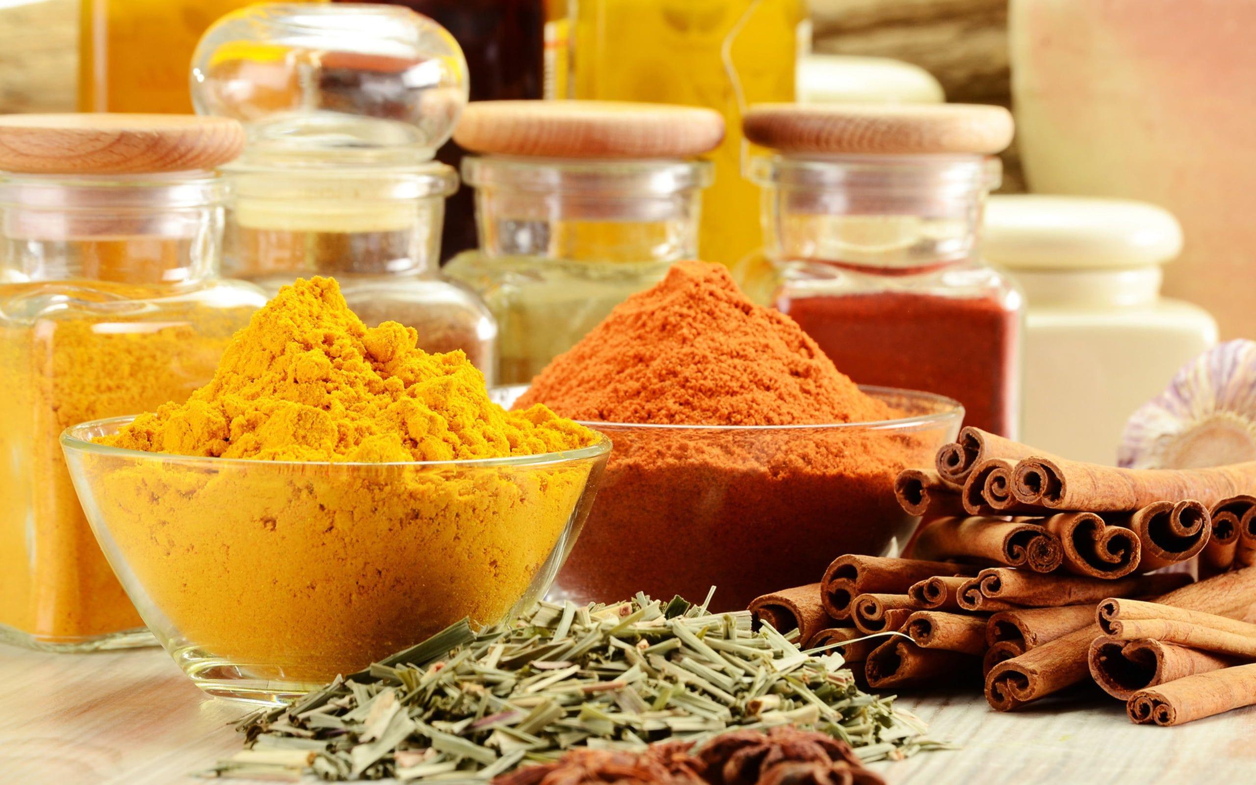Assorted herbs and spices HD wallpaper