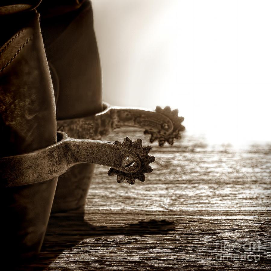 Cowboy Boots And Riding Spurs Photograph by Olivier Le Queinec