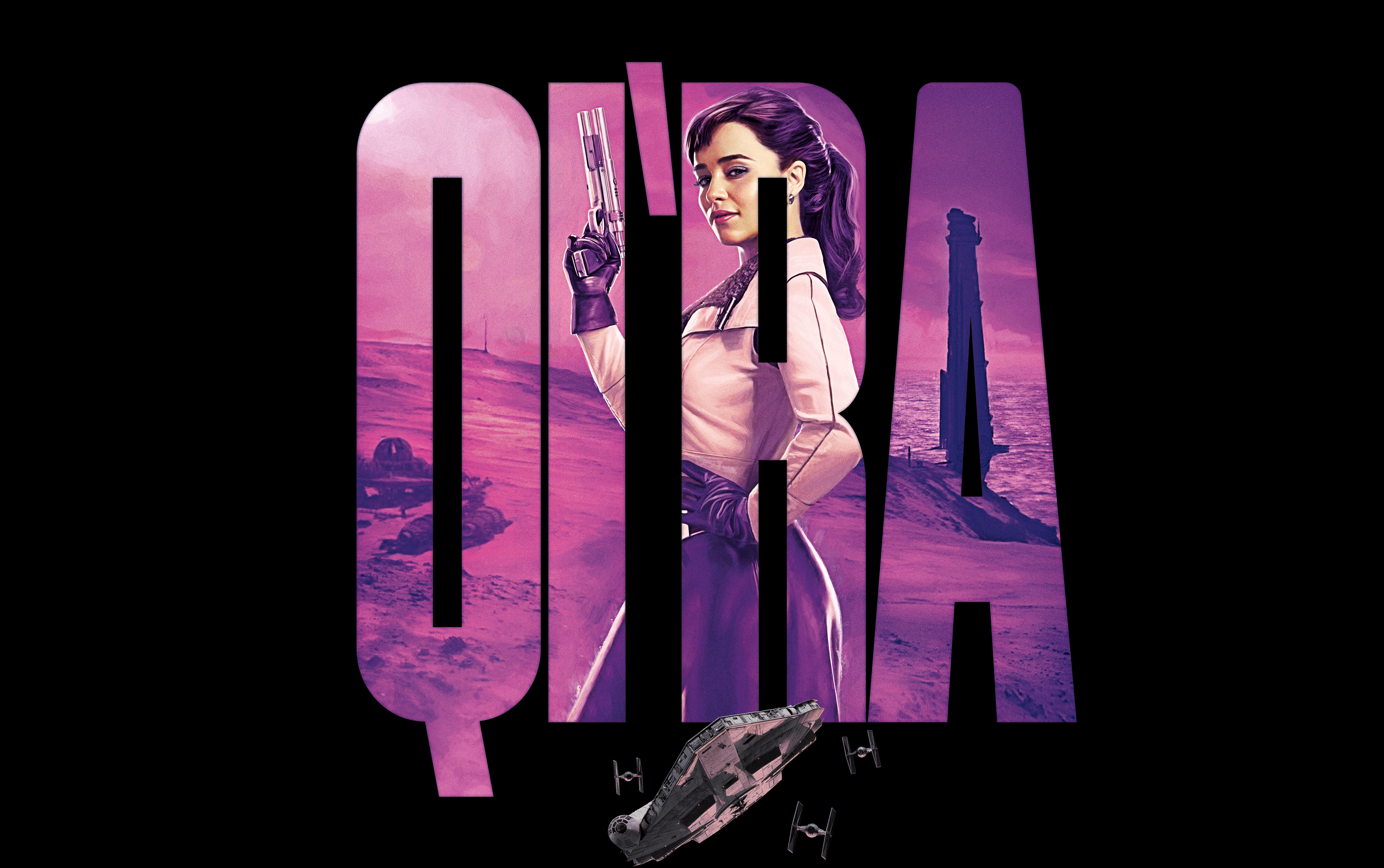 Wallpaper Qi'Ra, Solo: A Star Wars Story, Emilia Clarke, 4K, 8K