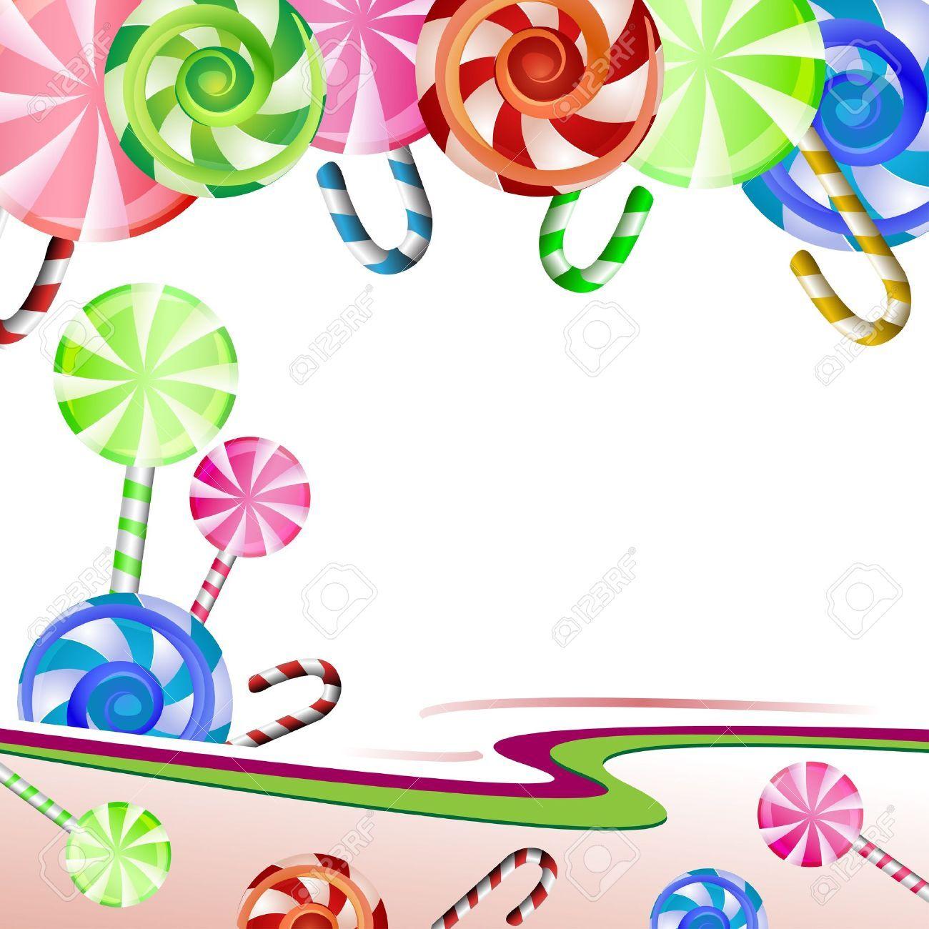 15690845 Background With Colorful Lollipops Stock Vector Candy