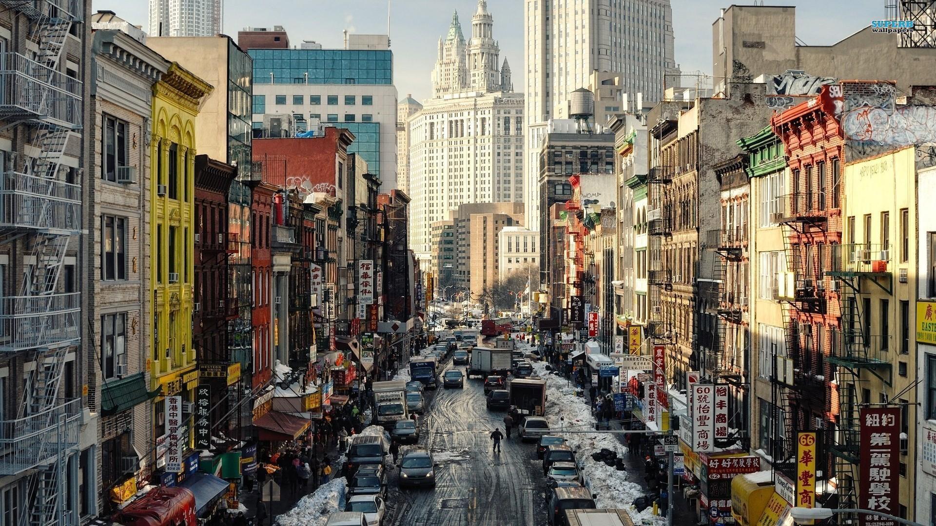 Winter Street In Chinatown New York City HD desktop wallpaper
