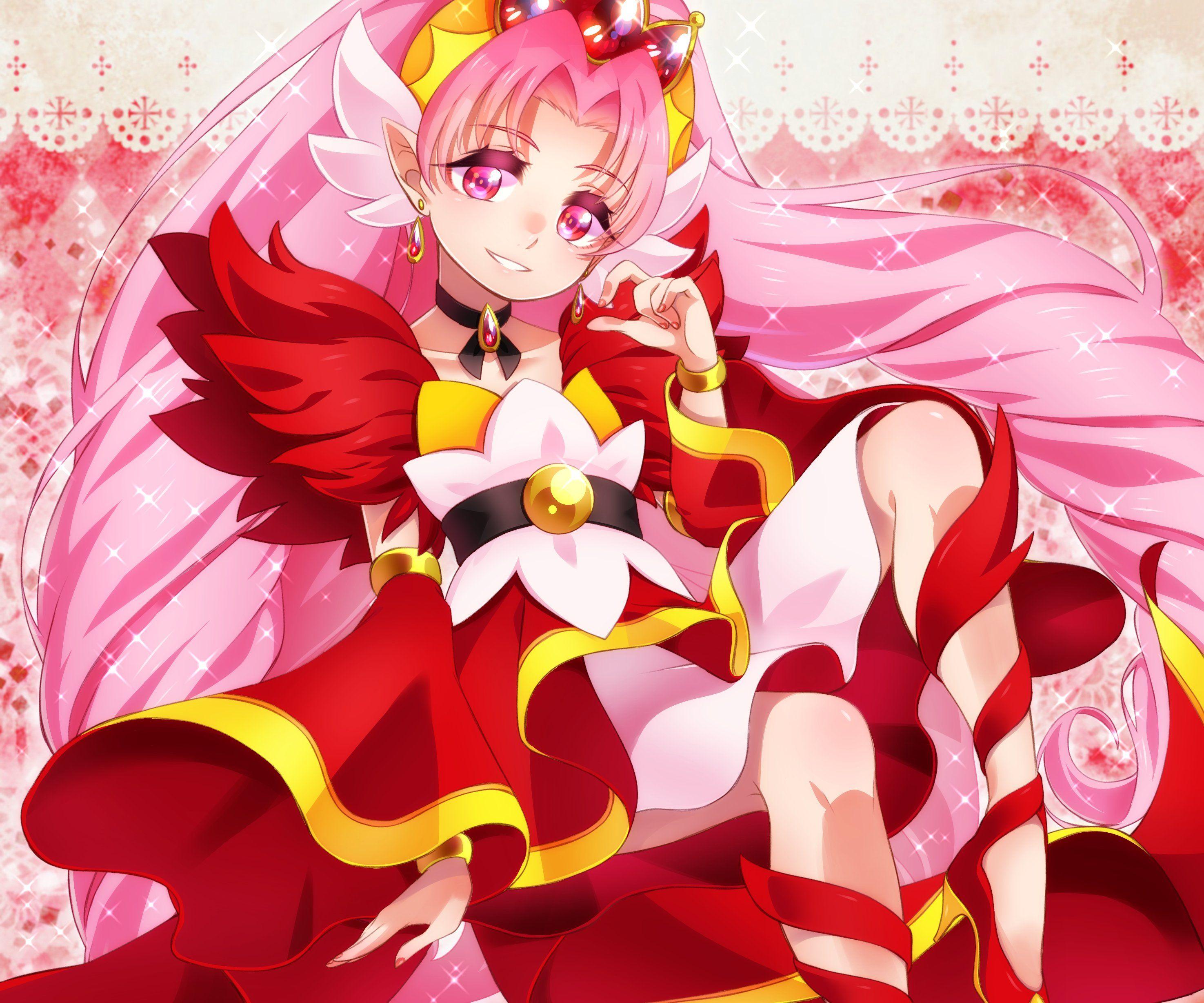 Go! Princess Precure Akagi Towa Cure Scarlet Red Dress wallpaper