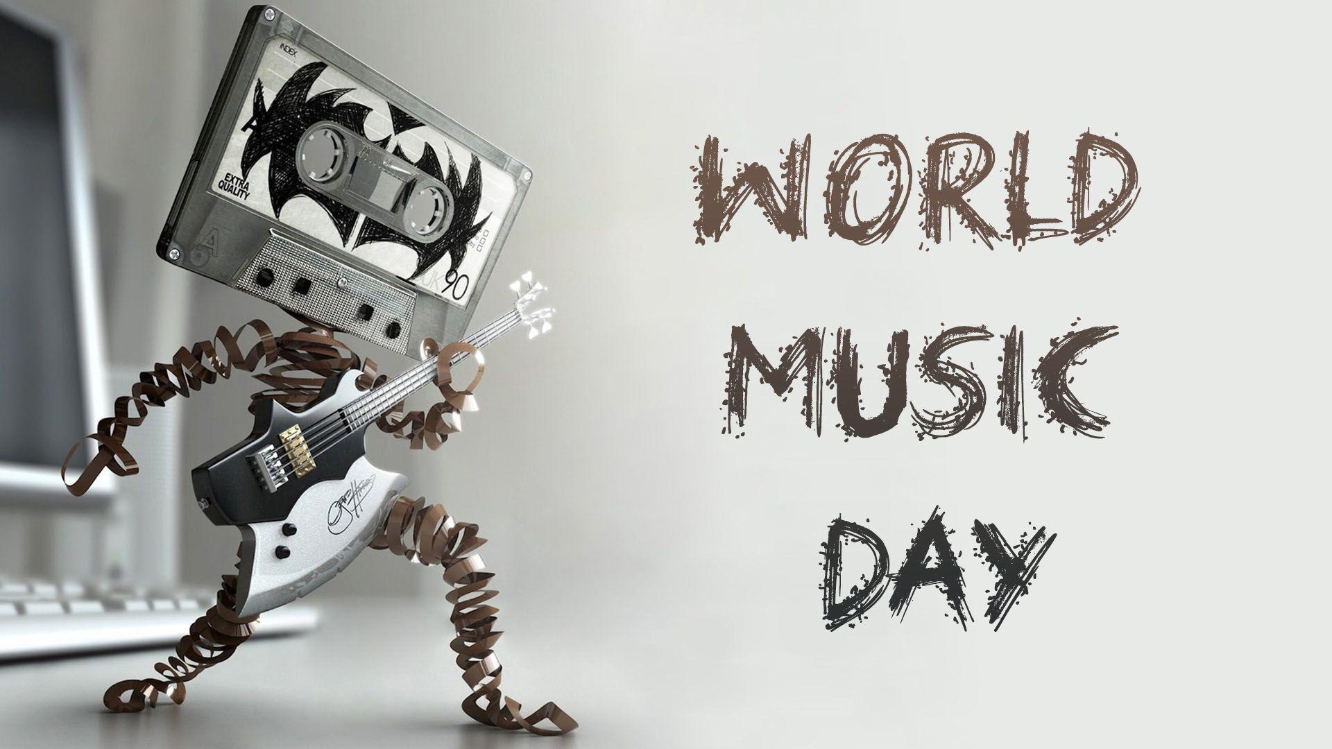 Happy World Music Day Cassette Man HD Wallpaper