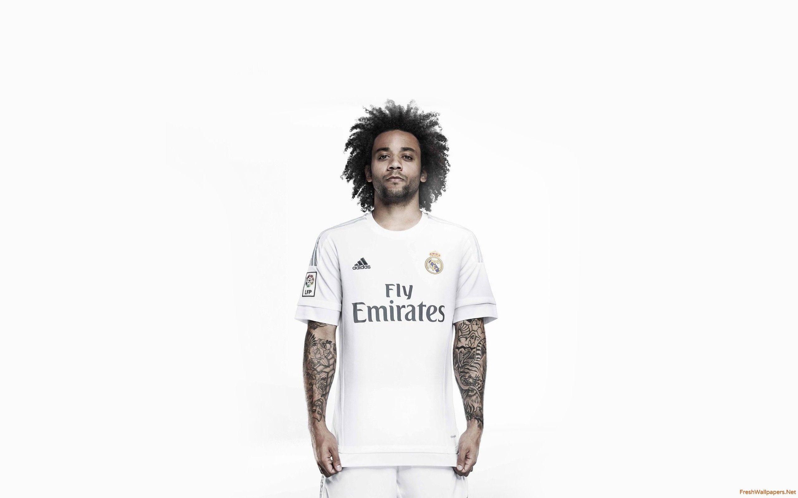 Marcelo 2015 16 Real Madrid Adidas Home Jersey Wallpaper