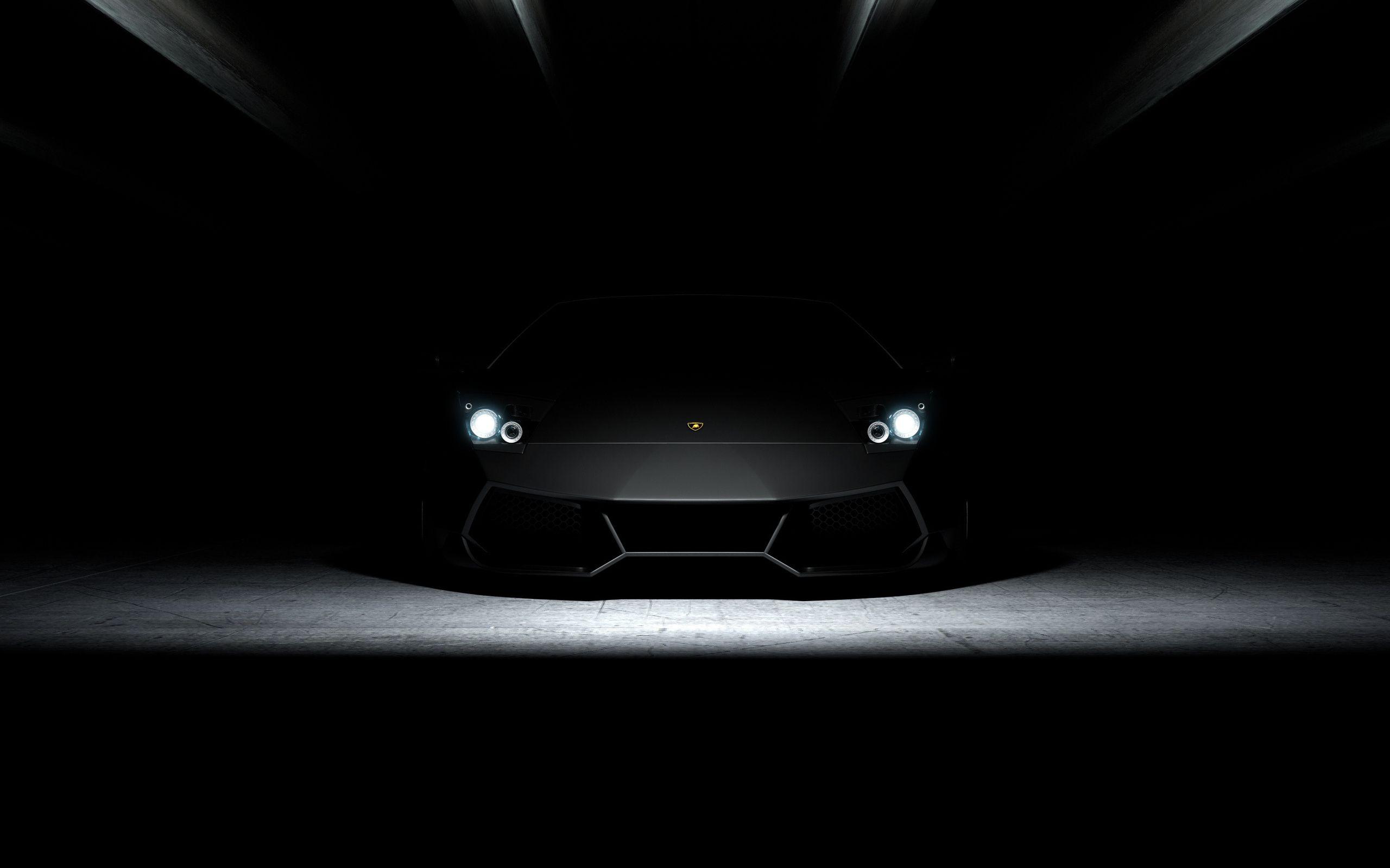 Lamborghini Aventador Black in Dark