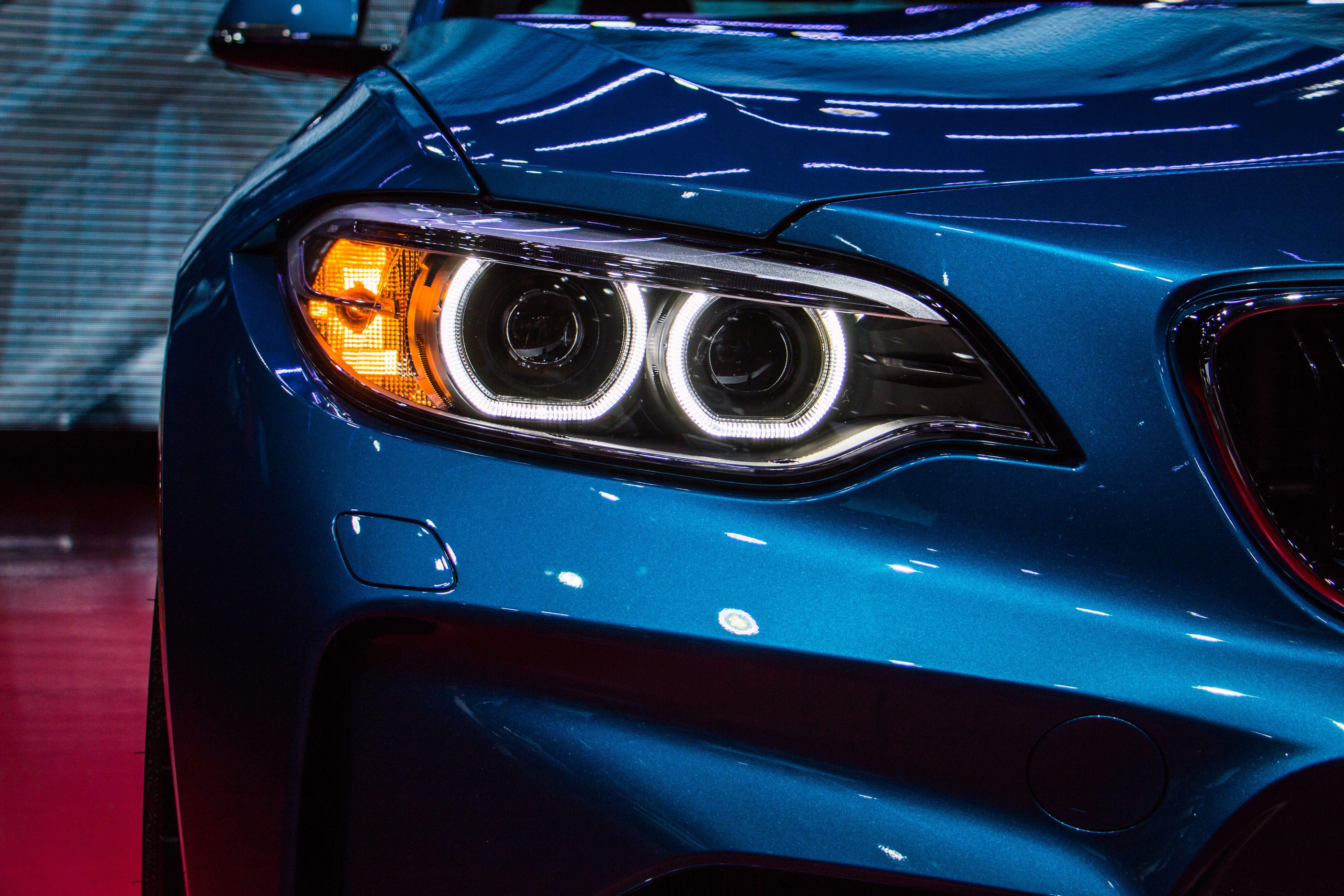 car, BMW, M Headlights, Blue, Lines, Kidney Grille Wallpaper HD