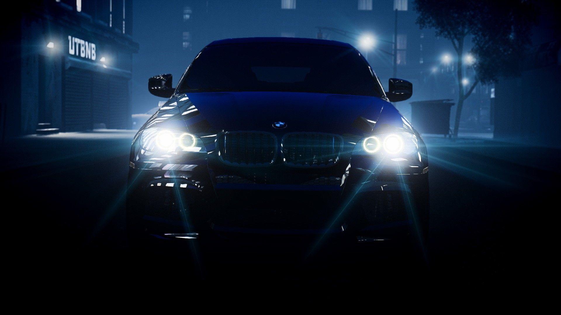 BMW Lights Headlights X6 Night HD wallpaper