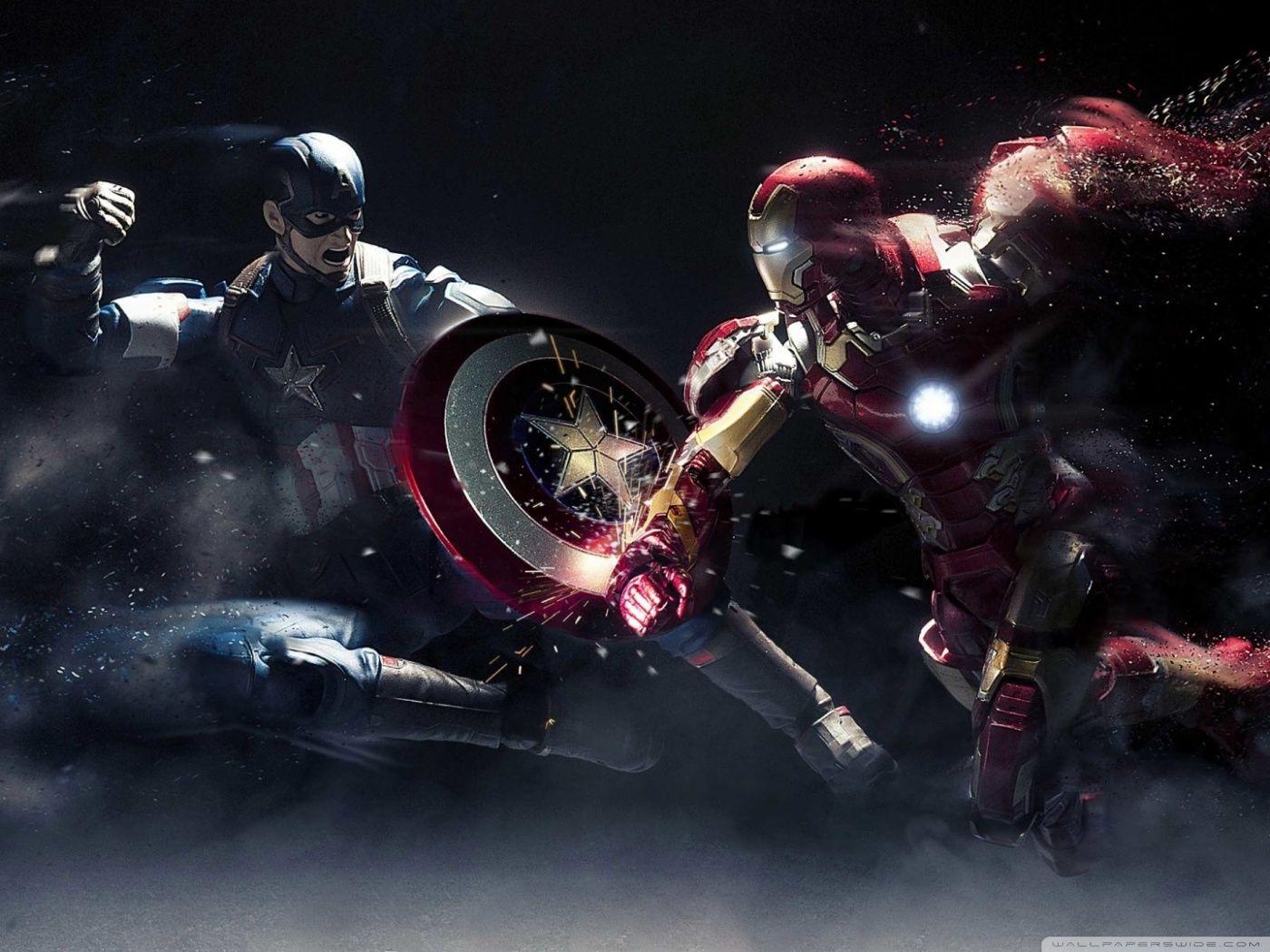 Captain America vs Iron Man ❤ 4K HD Desktop Wallpaper for 4K Ultra