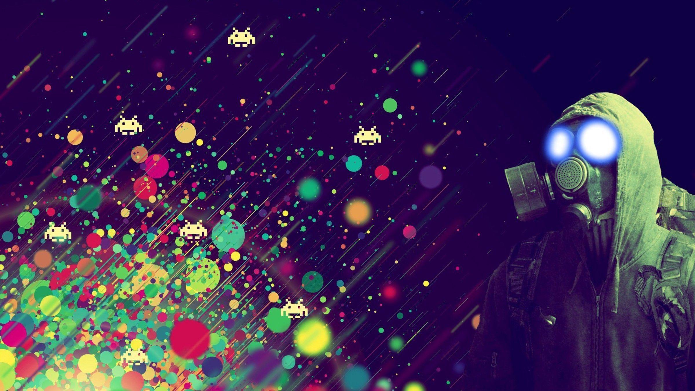 Games gaming gas masks light outer space wallpaper