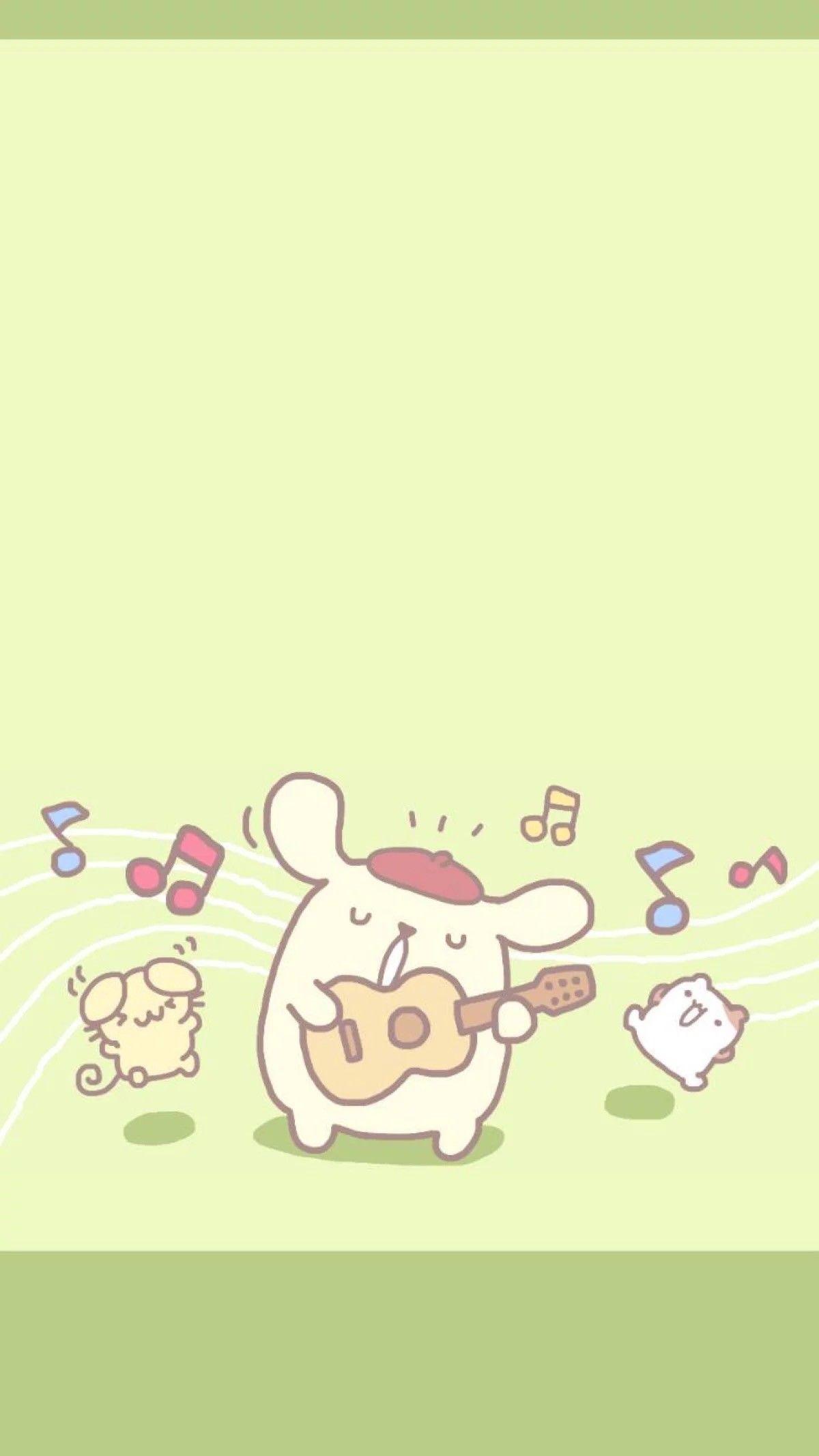 Sanrio Pom Pom Purin and Macaron Wallpaper