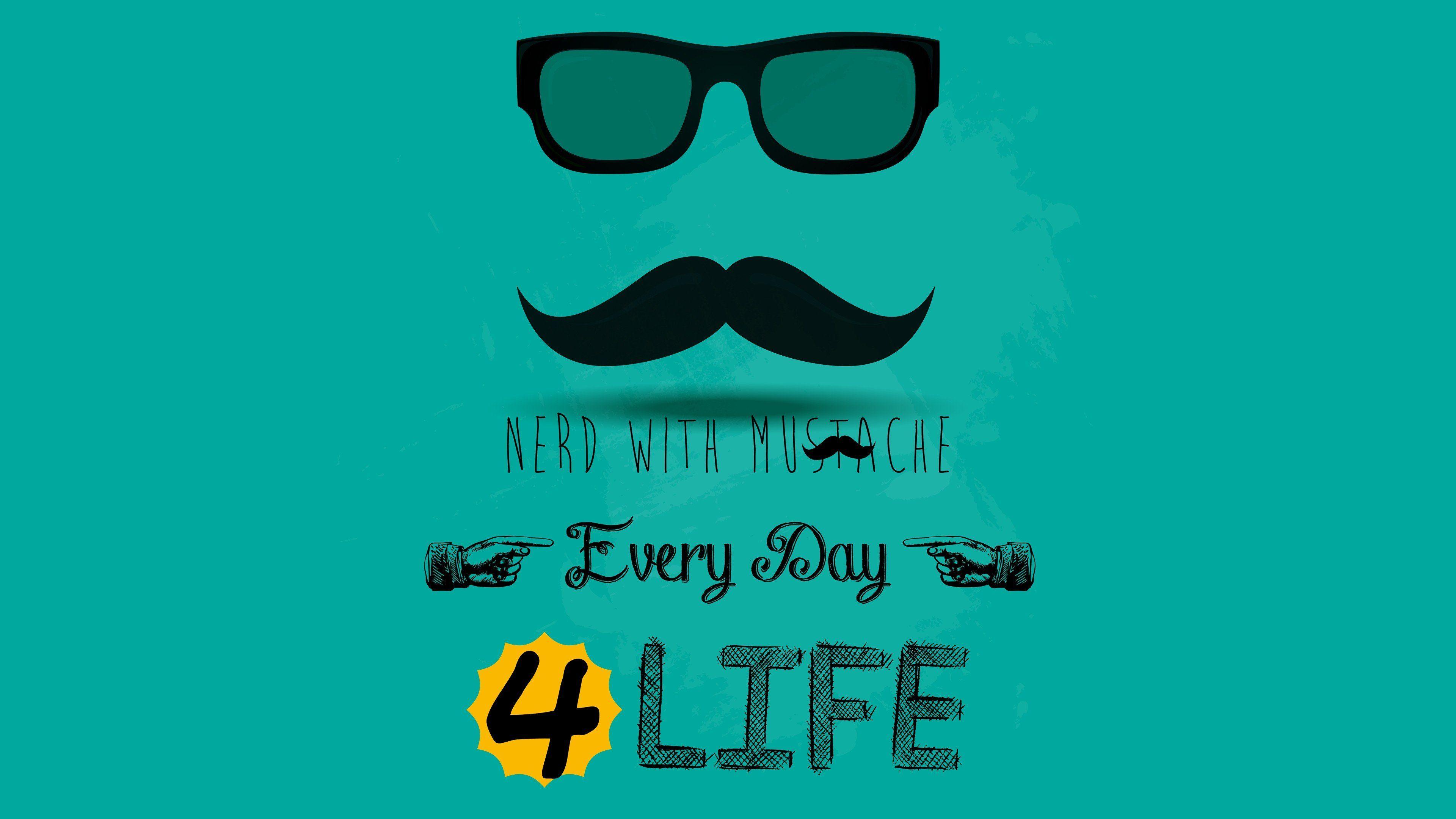 Nerds Desktop Mustache HD Wallpaper