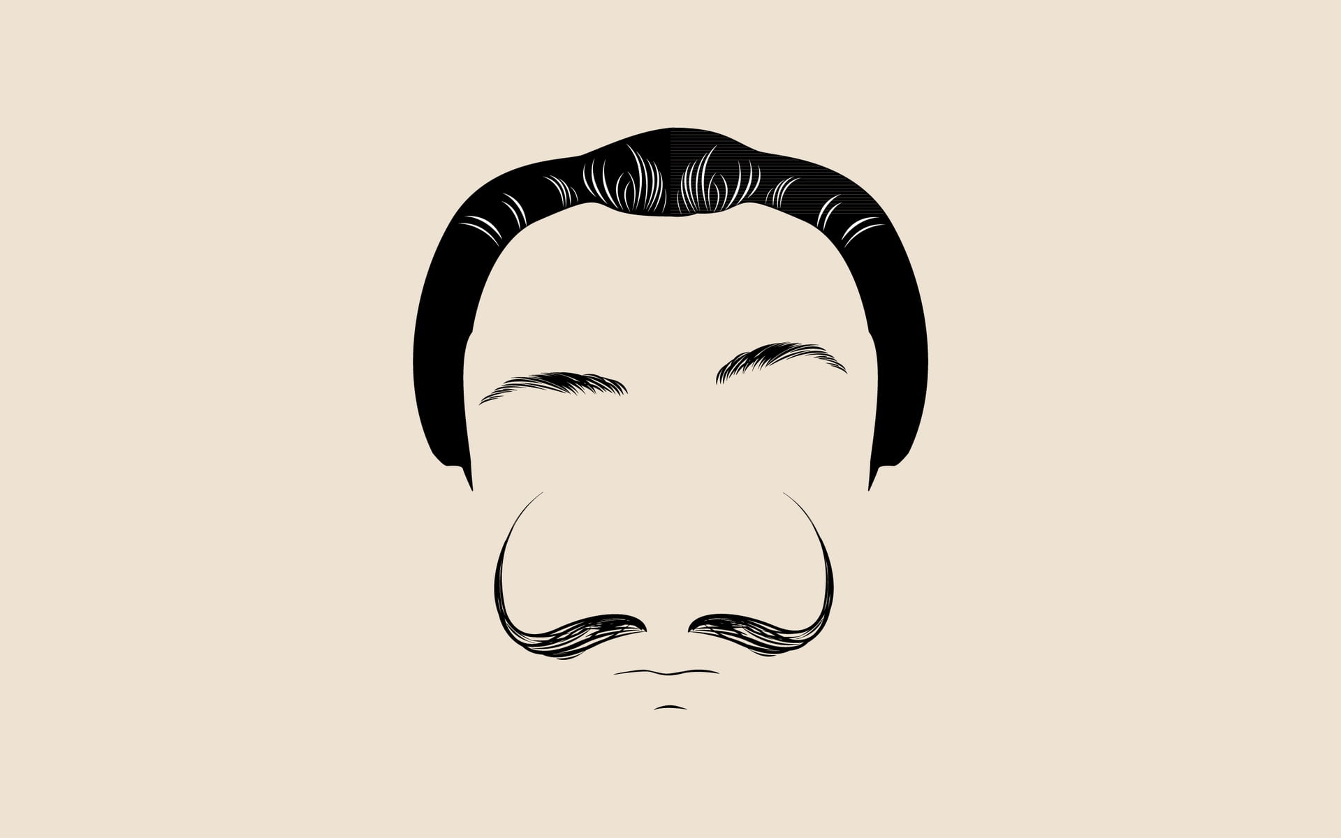 Man's hair, eyebrows and mustache illustration HD wallpaper