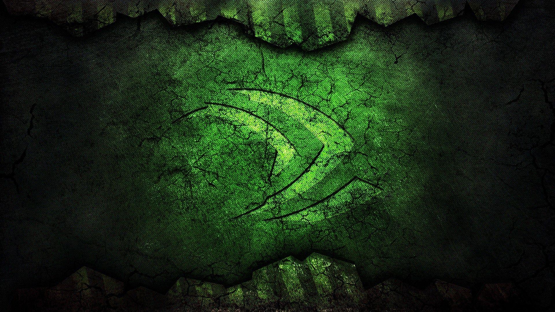 New Nvidia Green Logo Full HD Wallpaper. Technology