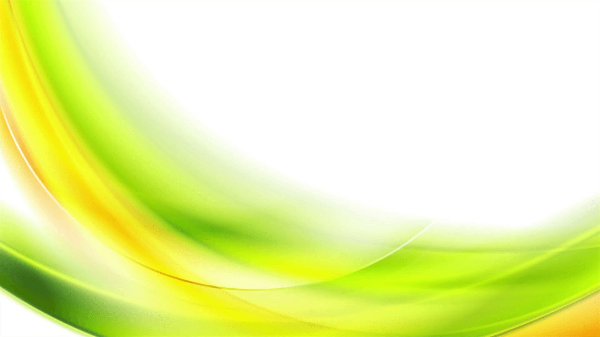 Bright green orange blurred abstract waves on white background