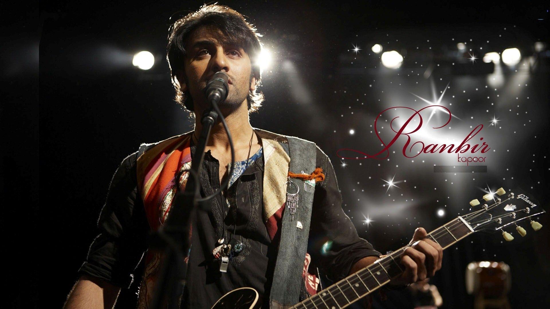 Actor Ranbir Kapoor Singing with Guitar in Indian Movie Rockstar HD