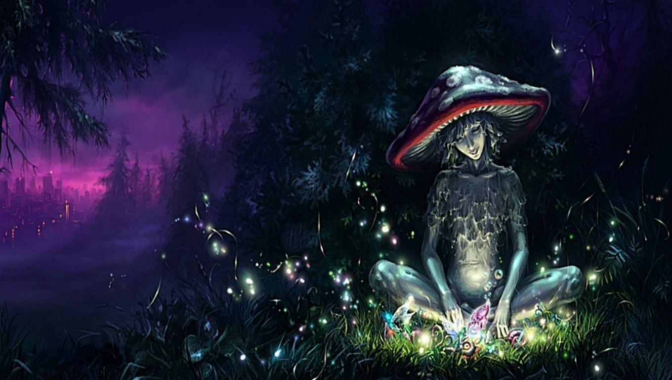 Download Fantasy The Free Mushroom Wallpaper 1360x768. Full HD