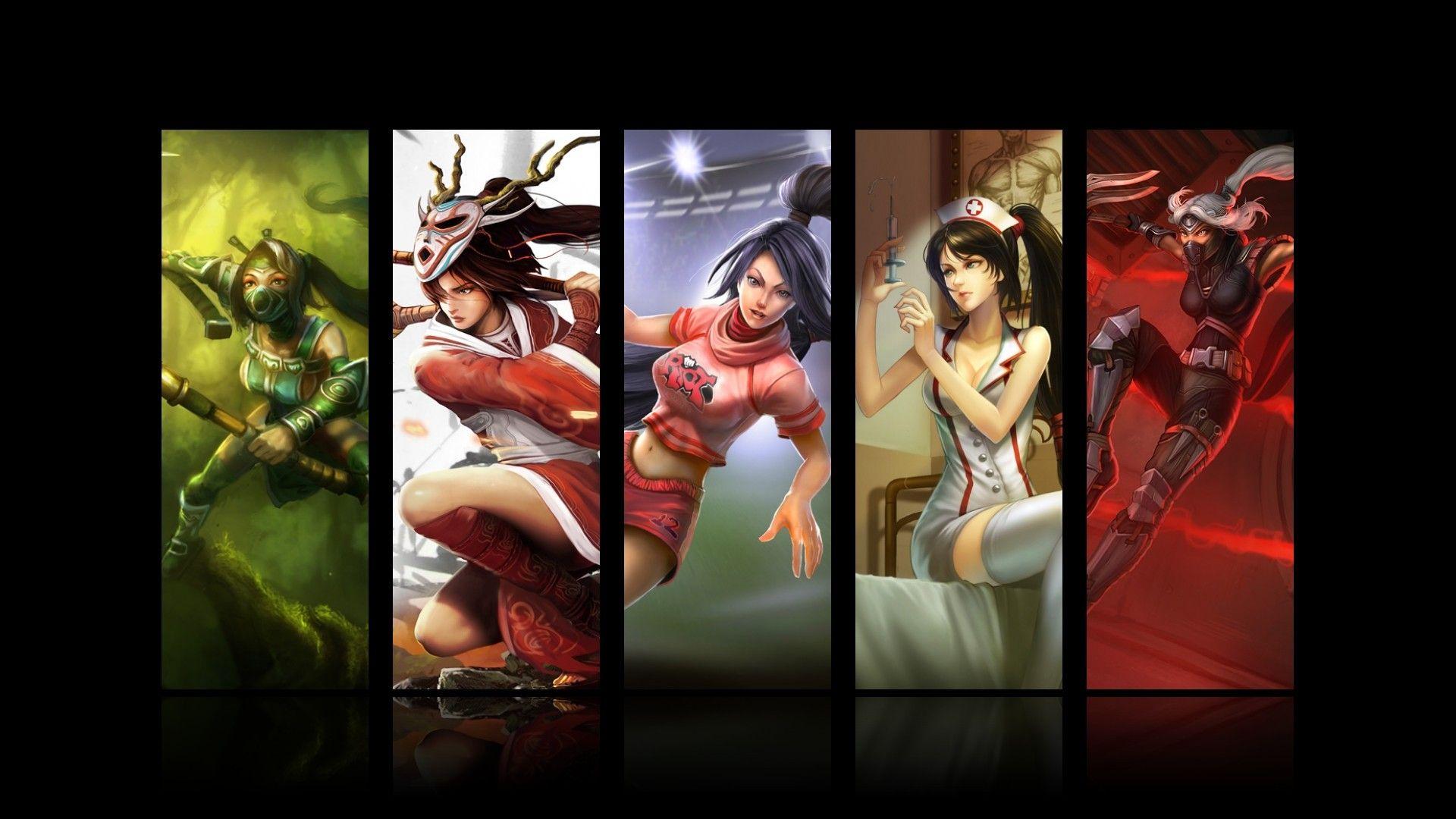 blood, Moon, League of Legends, nurses, League, Akali, crimson, game