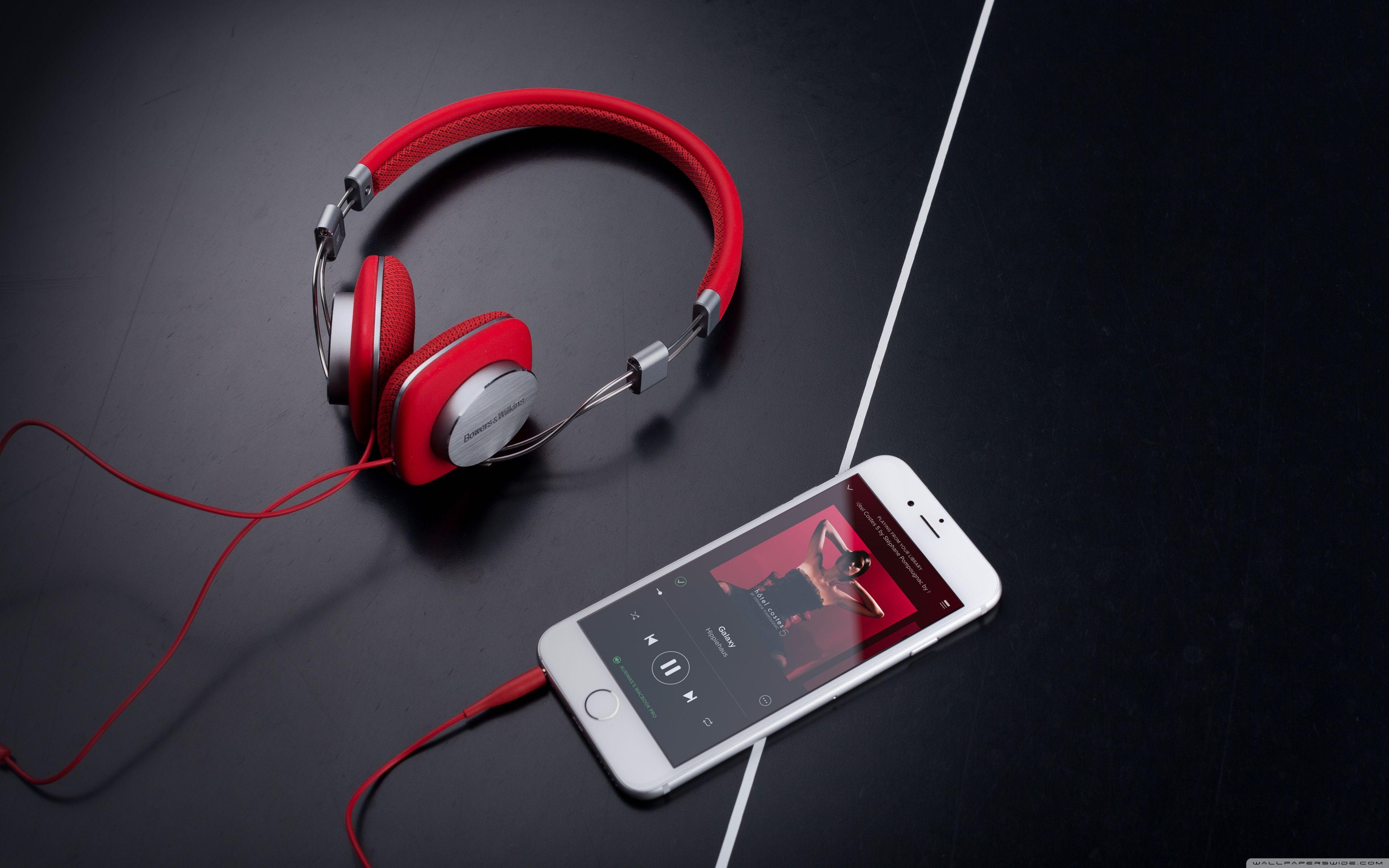 Red Bowers and Wilkins P3 Headphones ❤ 4K HD Desktop Wallpaper