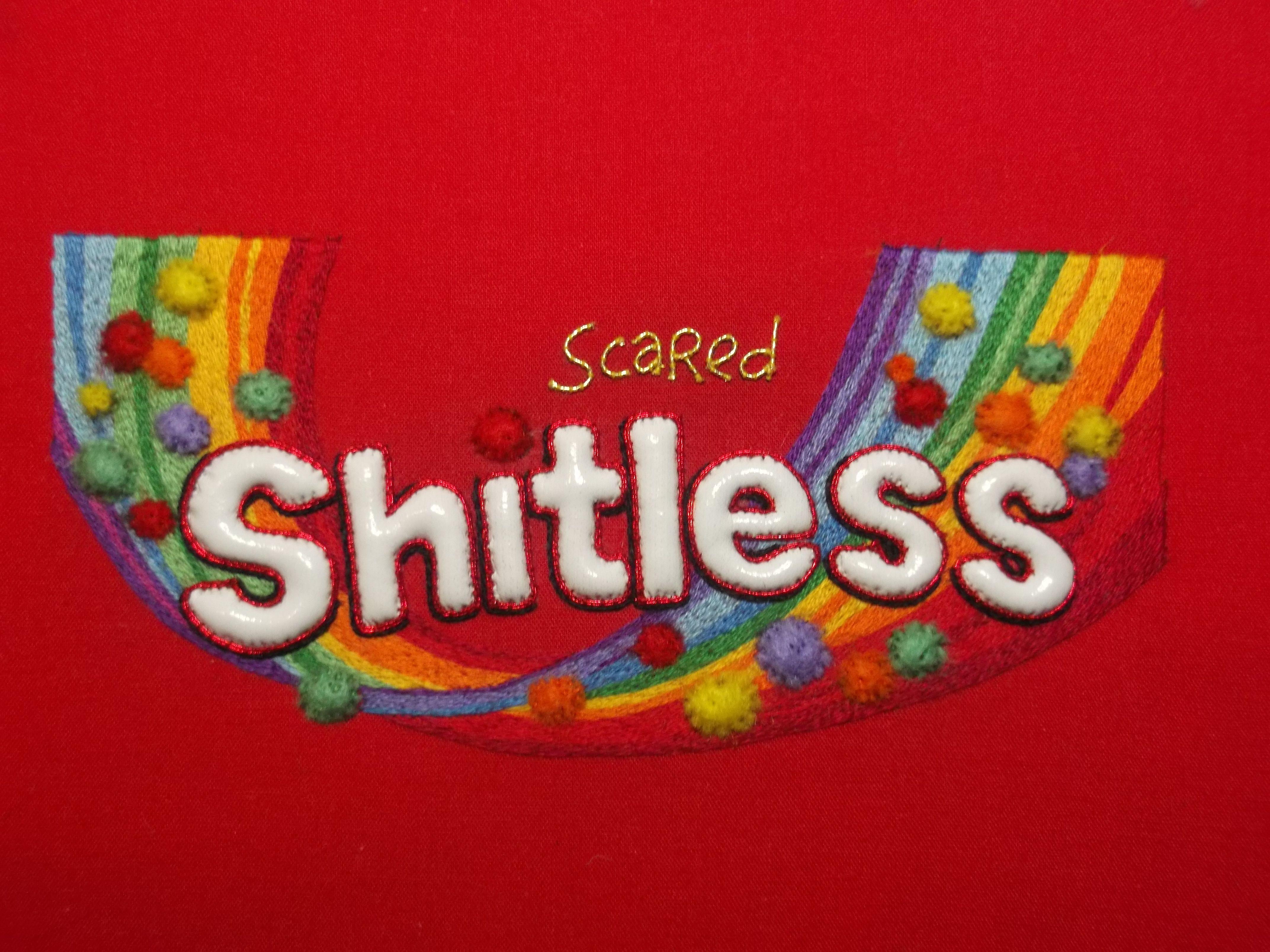 Skittles wrapper WIP. Hanging By A Thread