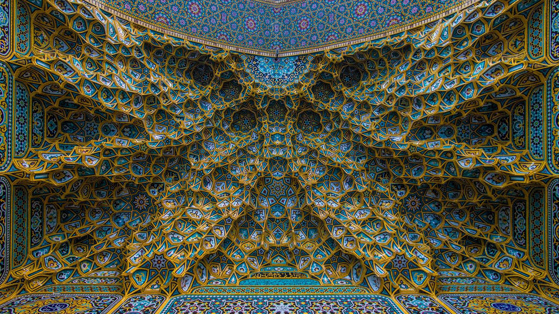 Ceiling Of The Sayeda Fatima Al Masouma Shrine, In Iran 1920x1080