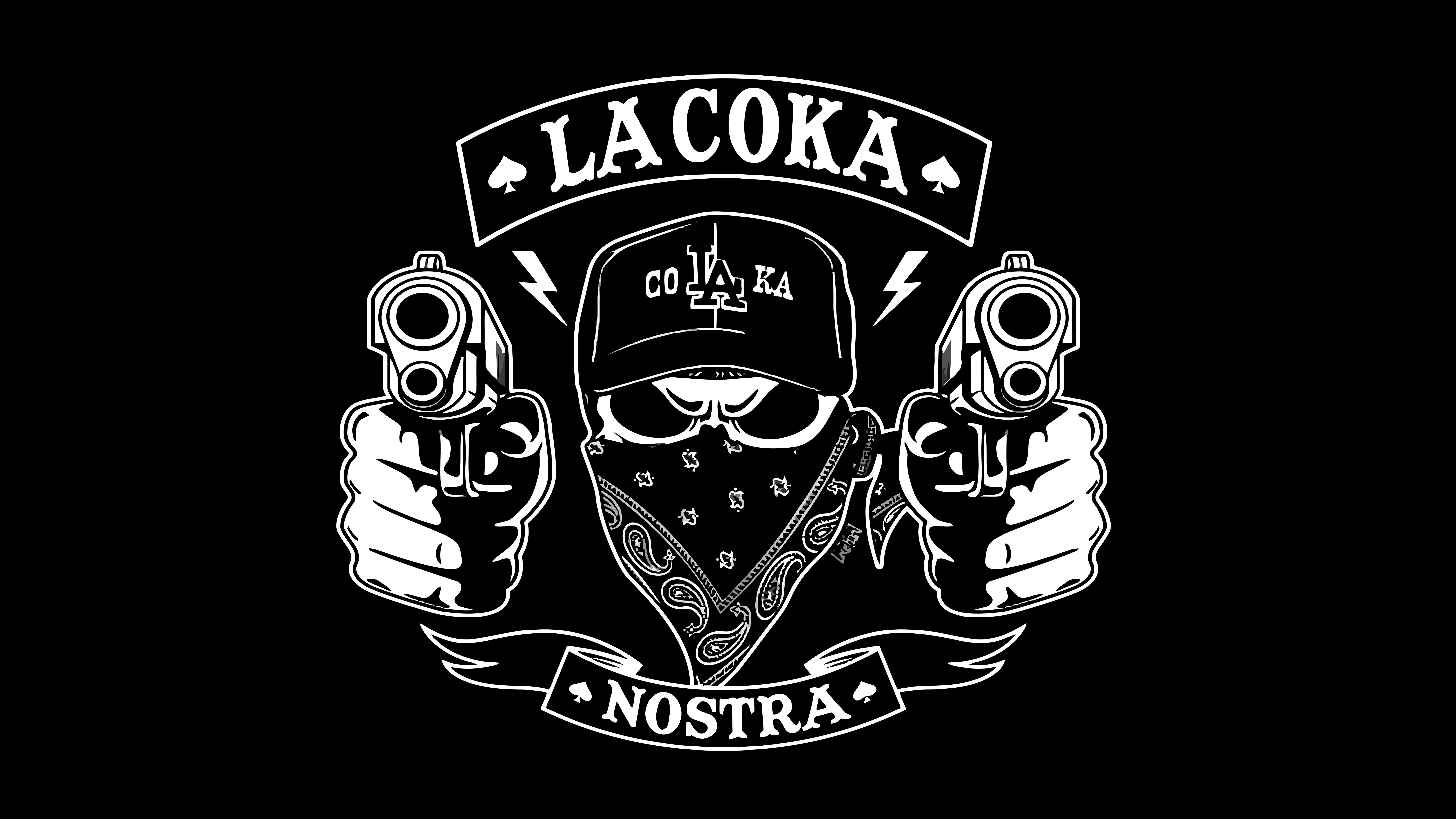 Pistols Logo Emblem La Coka Nostra Hip Hop Music 7680x4320
