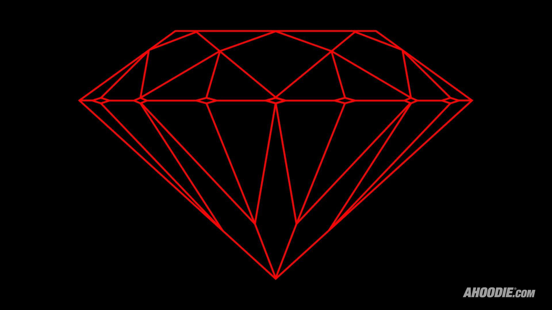 Красный Алмаз на черном фоне
