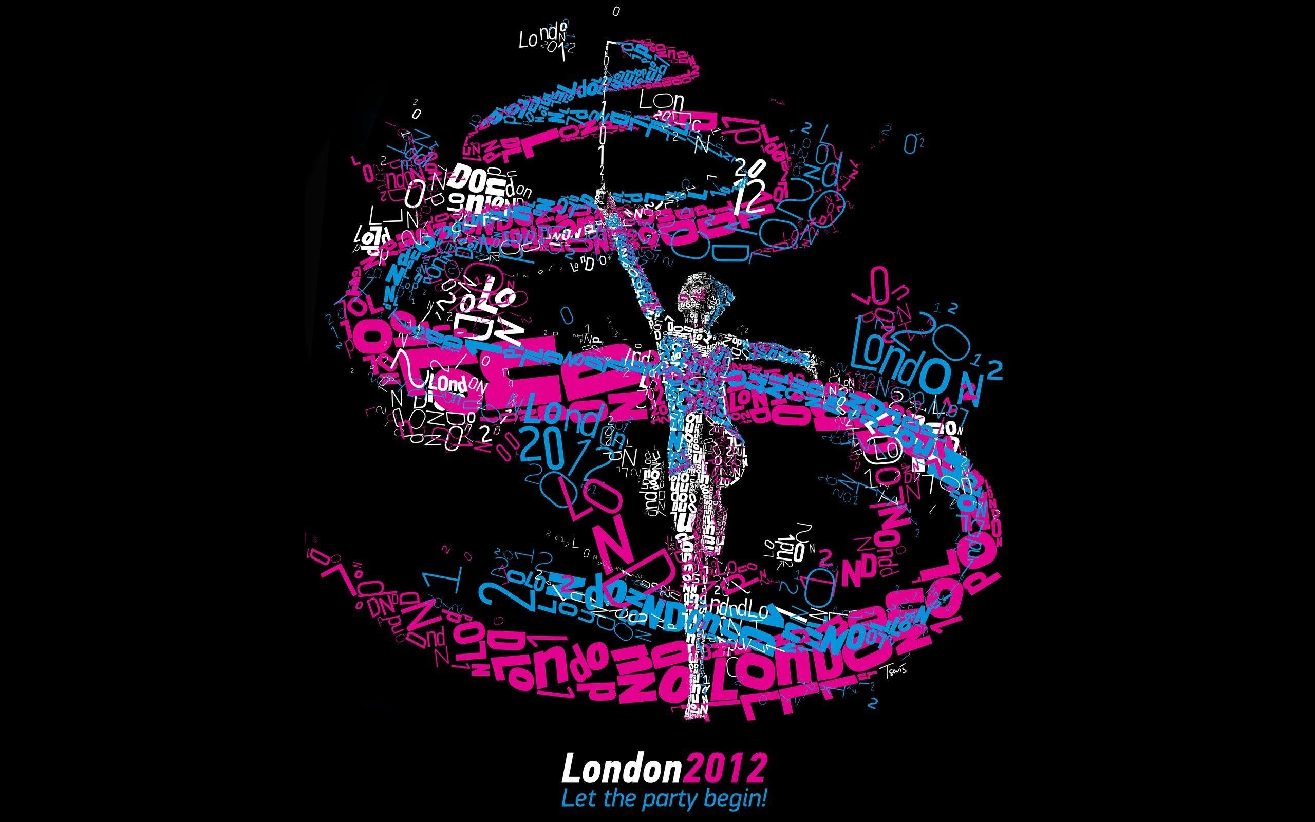 Black background typographic portrait gymnastics london 2012
