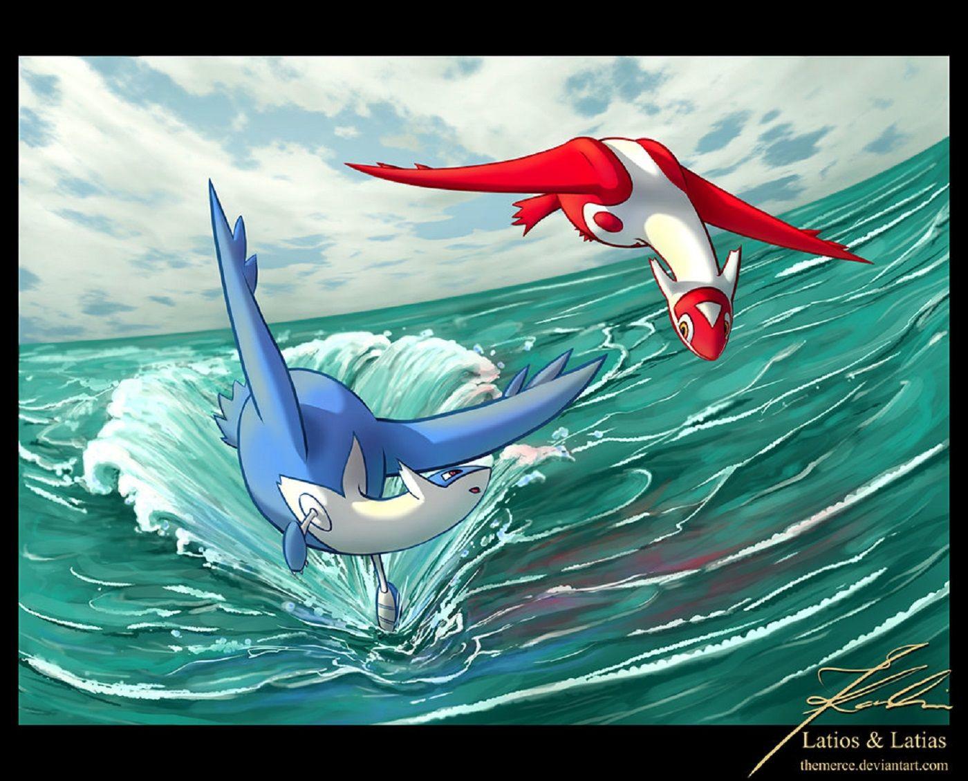 Latias Pokemon Fanart Ocean Flight By Themerce Wallpaper