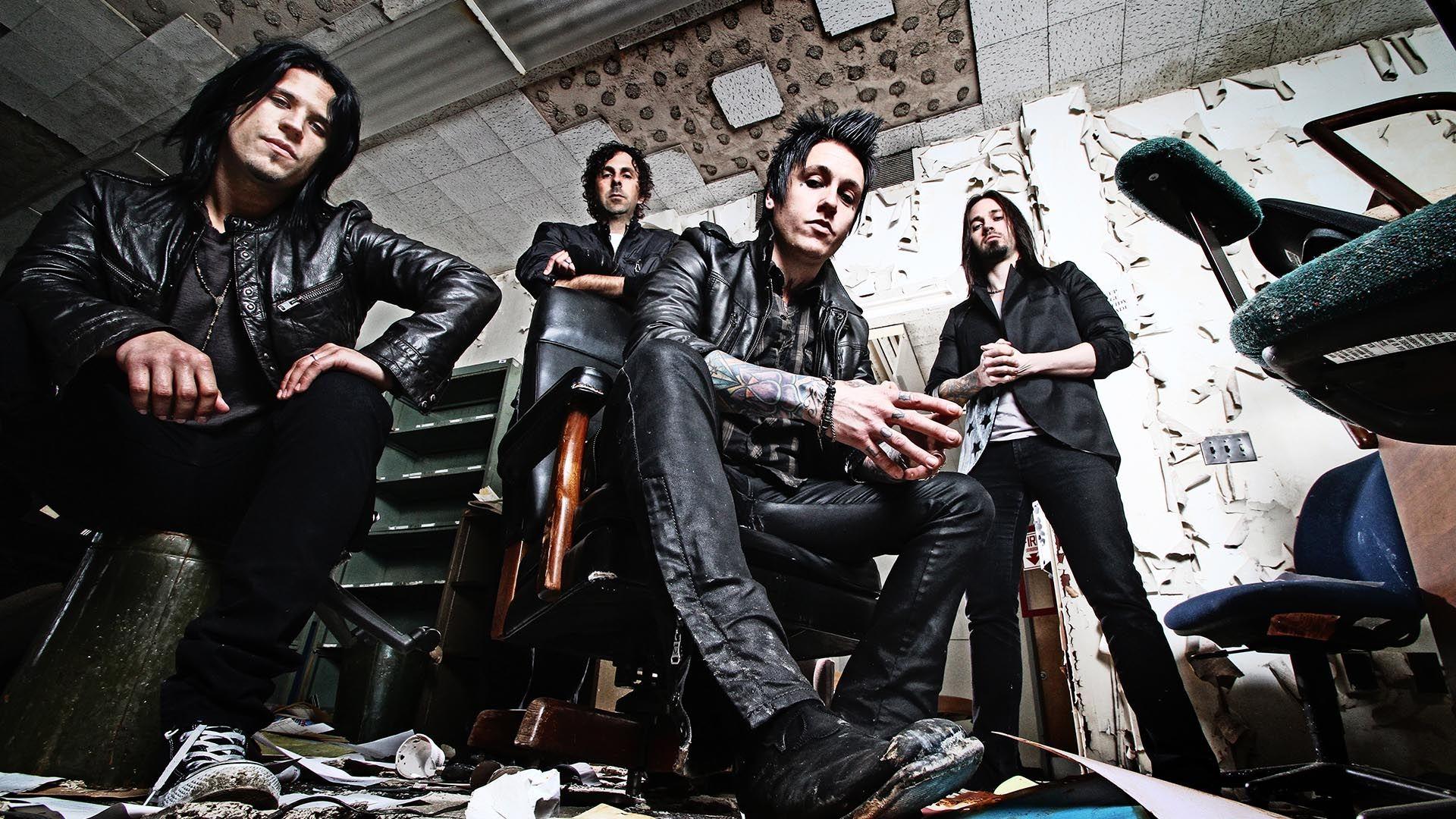 Download Wallpaper 1920x1080 papa roach, graphics, band, armchairs