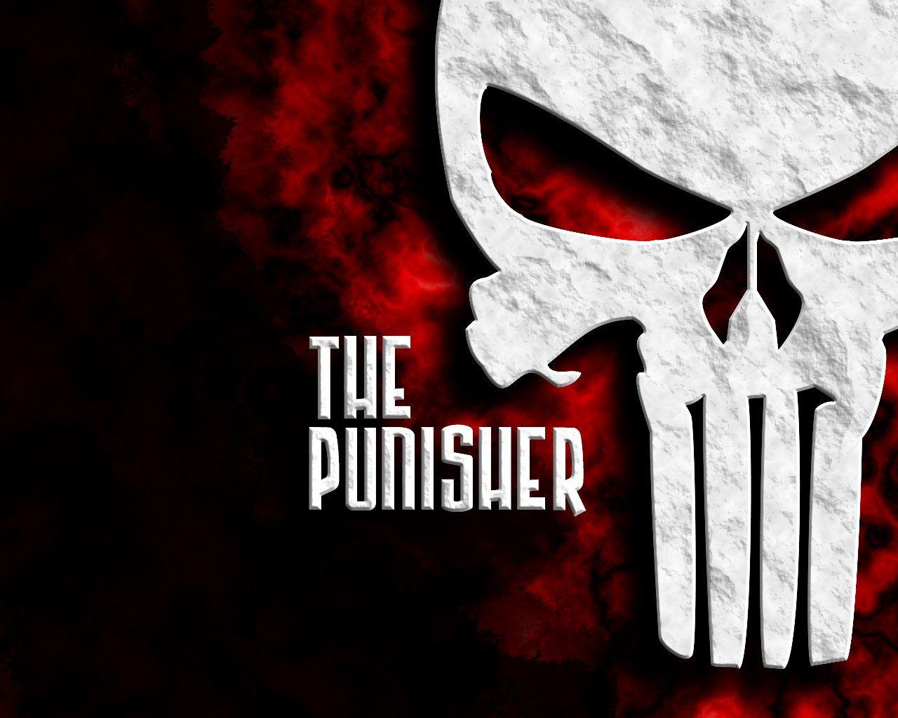 The Punisher logo Wallpaper 4K, White background