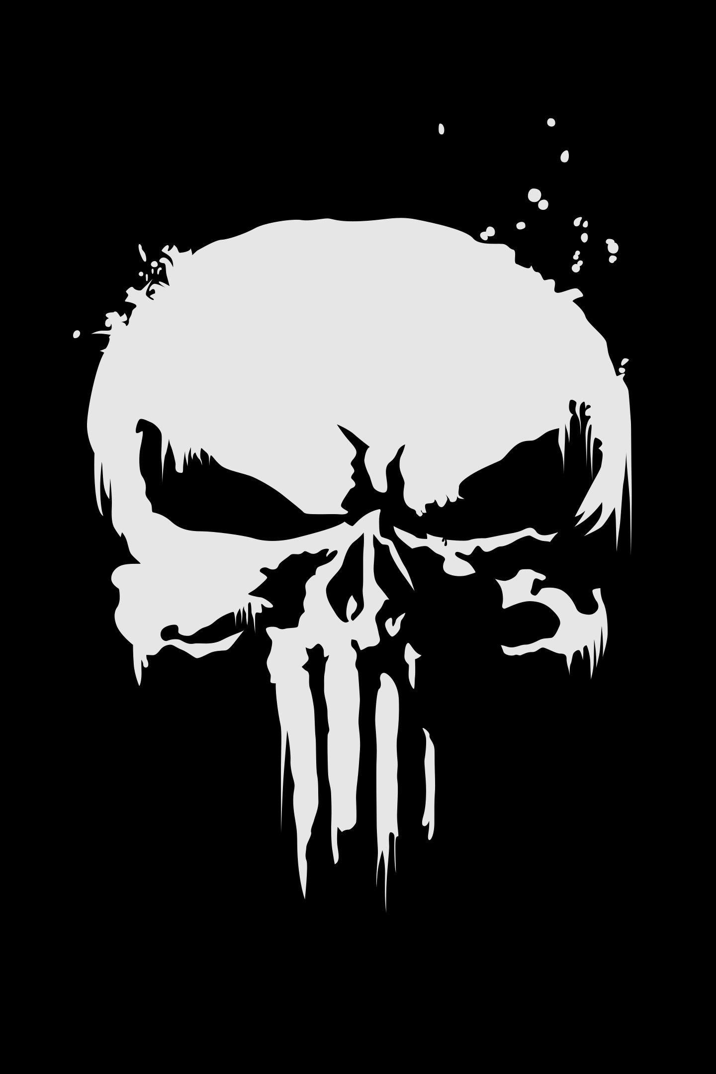 Download 1440x2630 wallpapers the punisher, logo, skull, samsung