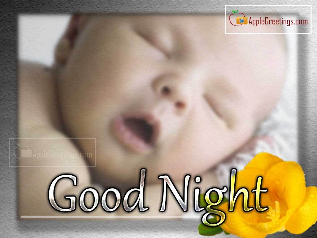 Good Night Wishes With Cute Baby Image