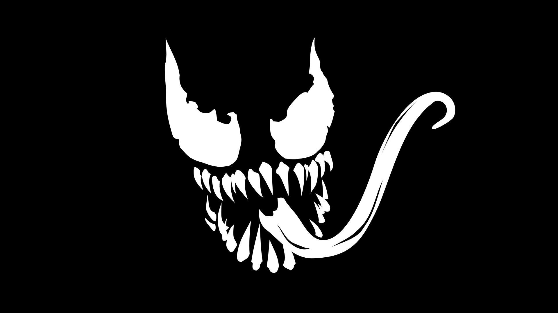 Venom Marvel Logo with Dark Background Wallpaper. Wallpaper