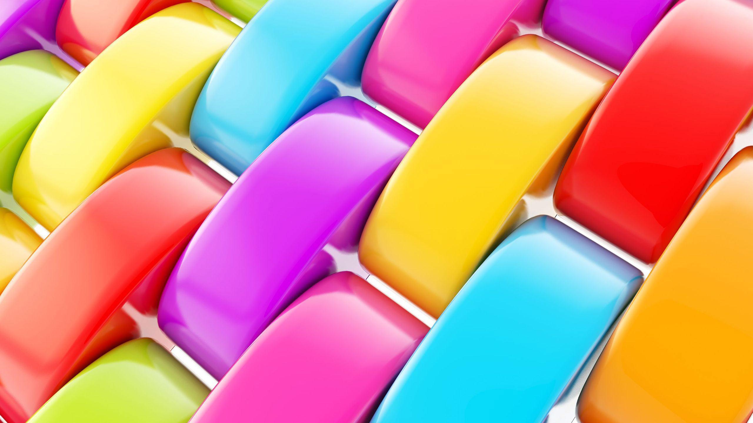 3D Vibrant Colored Rings Wallpaper 2560x1440 PC Wallpaper