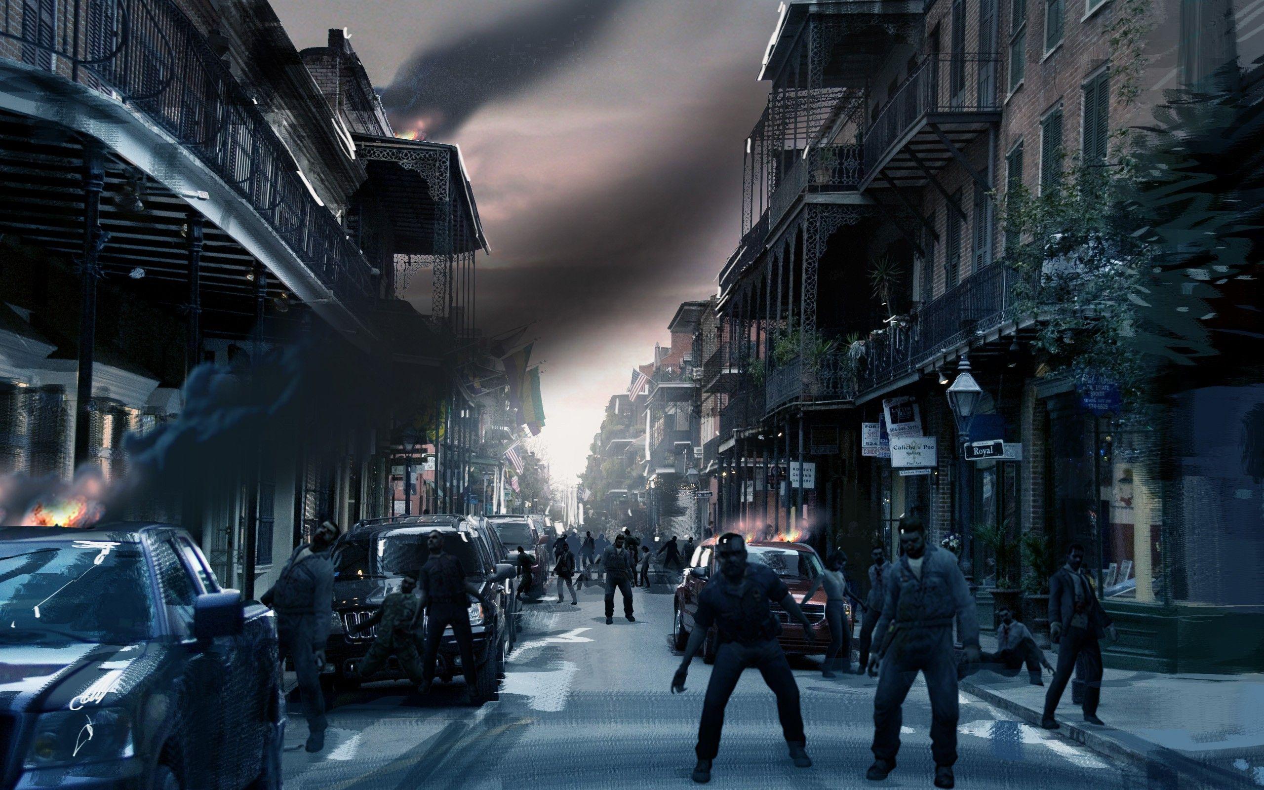 video games, streets, cars, cities, zombie apocalypse, left 4 dead 2