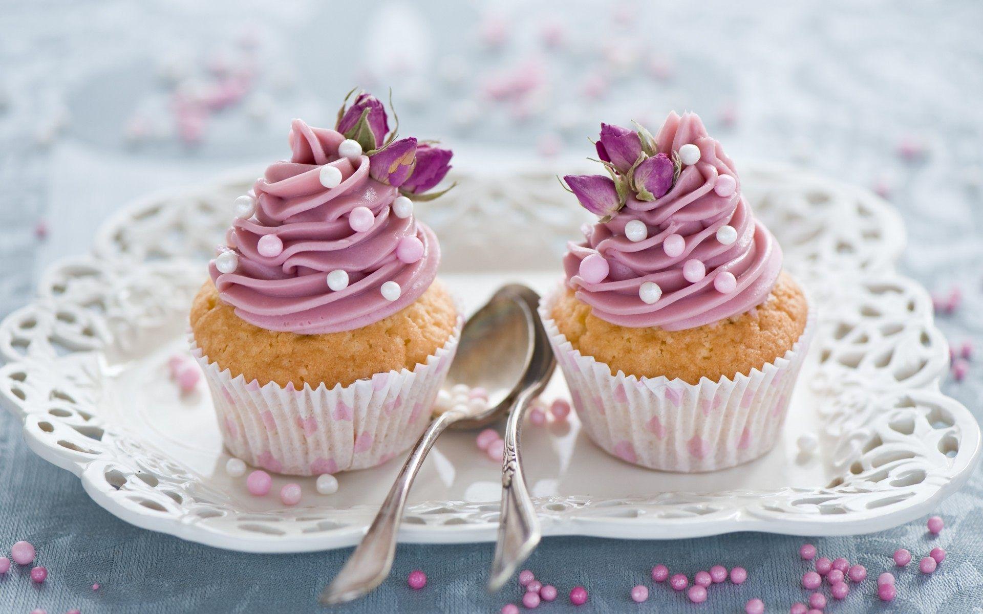 Rose Cupcakes Wallpaper. HD Desktop Background