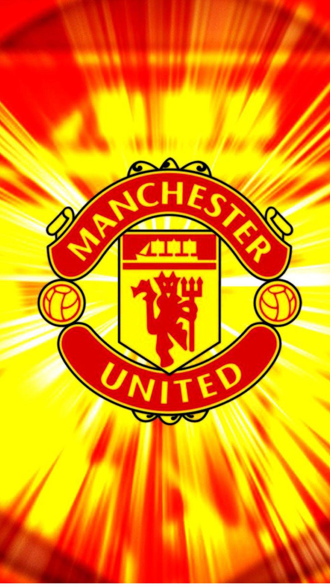 Apple iPhone 6 Plus HD Wallpaper United in with red and yellow background #a. Manchester united, Manchester united wallpaper, Manchester united logo