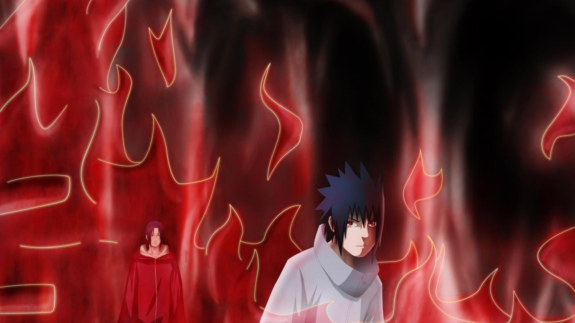 Shippuden itachi red eyes manga brothers susanoo wallpaper