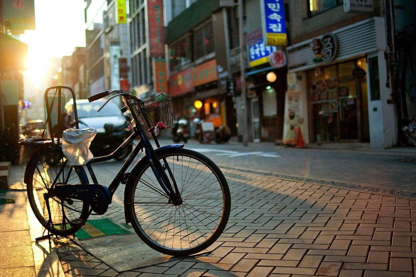 Korea motorbikes streets urban wallpaper