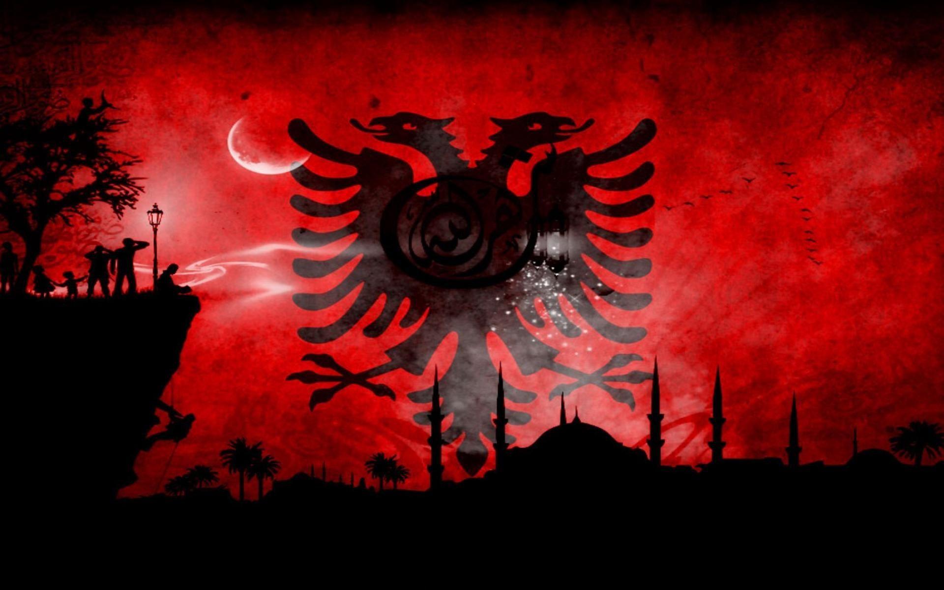 HD Albanian Flag Wallpaper