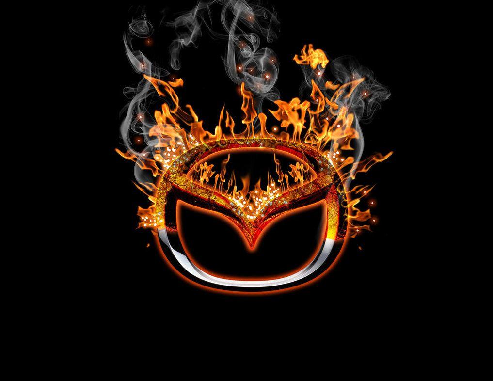 Burning Mazda logo